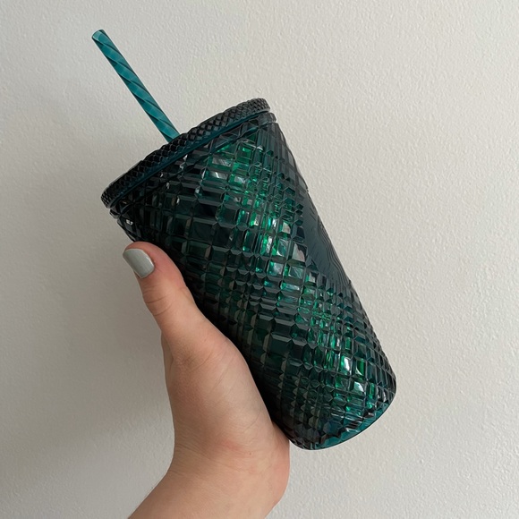 Starbucks Emerald Green Grande Jeweled Grid Cold Cup Tumbler - Picture 4 of 4
